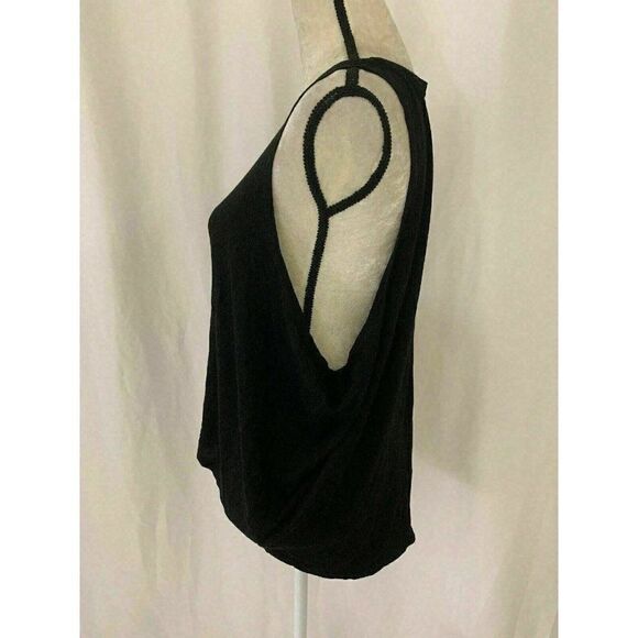 Zara Womens Solid Black Scoop Neck Oversized Tank Top Viscose Medium - Picture 3 of 6